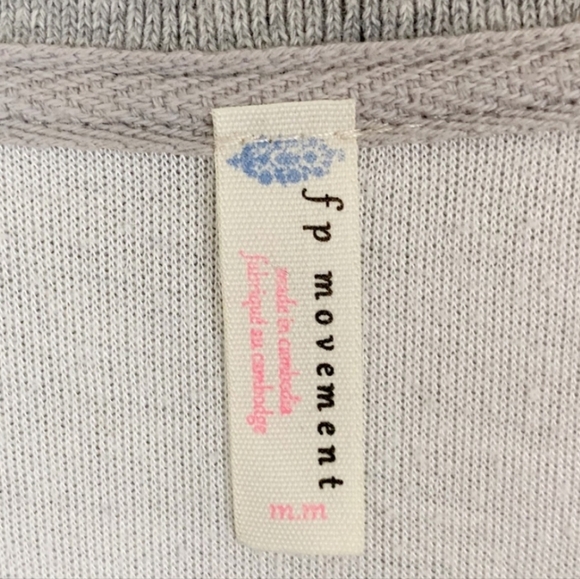 Free People Movement Rugby Match Pullover Top Tee Gray Heather M - Picture 5 of 5